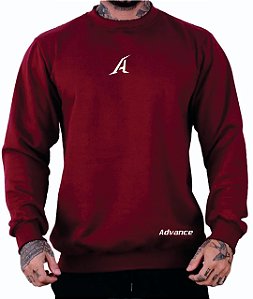 Blusa Moletom Masculina Premium cor Bordô Logo Advance Oficial