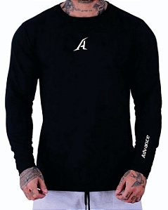 Blusa Moletinho Masculina Premium cor Preto Logo Advance Oficial