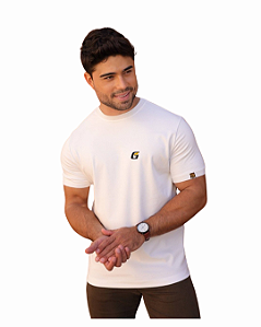 Camiseta Masculina Menegotti Suedine Off Talco