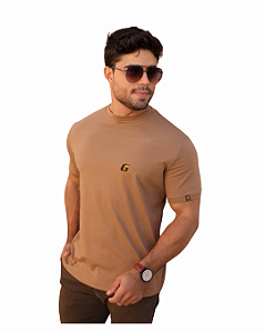 Camiseta Masculina Menegotti Suedine Marrom Terra