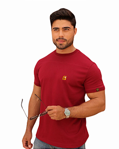 Camiseta Masculina Básica Menegotti Bordô Divine