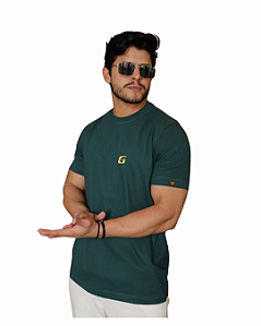 Camiseta Masculina Básica Menegotti Verde Exuberante
