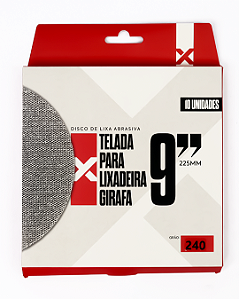 Disco de Lixa Abrasiva Telada p/ Lixadeira Girafa 9" 225mm - Grão 240 (10 unid) EXPERT