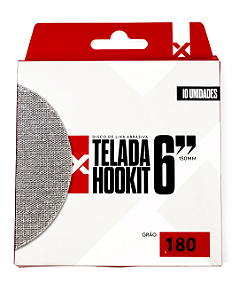 Disco de Lixa Abrasiva Telada p/ Hookit 6" 150mm - Grão 180 (10 unid) EXPERT