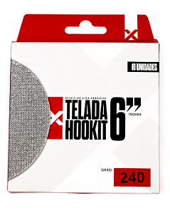 Disco de Lixa Abrasiva Telada p/ Hookit 6" 150mm - Grão 240 (10 unid) EXPERT