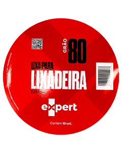 Disco de Lixa p/ Lixadeira 225mm com Velcro sem Furo - Grão 80 (10 unid) EXPERT