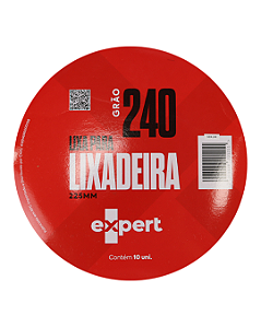 Disco de Lixa p/ Lixadeira 225mm com Velcro sem Furo - Grão 240 (10 unid) EXPERT
