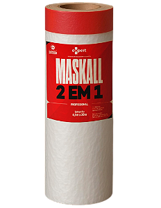Maskall 2 em 1 - Plástico de Mascaramento c/ Fita Profissional 4m x 20m EXPERT