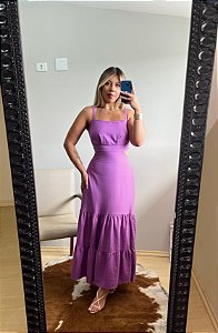 vestido midi aberto novo