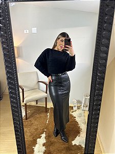 Saia em couro midi Veronica