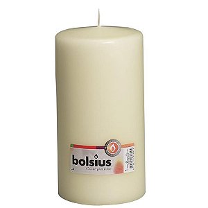 Natal - Vela Pilar Básico Marfim 20X10 cm (Velas Bolsius) - 8 Un