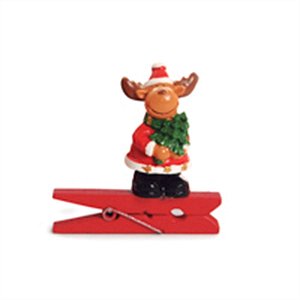 Prendedor Rena 3D Vermelho (Mini Adesivos e Prendedores) - 6 Peças