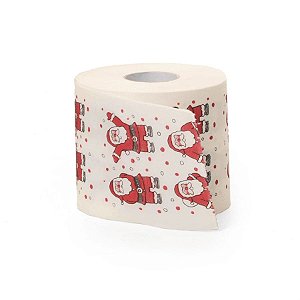 Papel Higienico Papai Noel Vermelho e Branco com 20 Metros - 1 Un