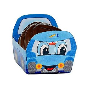 Micro Forminha para Doces Carrinho Azul 24 Un
