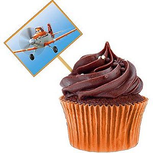 Lolipop para Cupcake Especial Aviões Disney - 10 Un