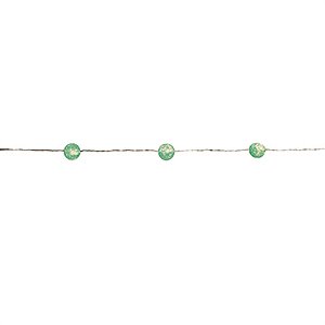 Pisca Pisca com 20 Leds Bola Craquelada Verde Cordão Incolor 1,90m 3 Pilha AA