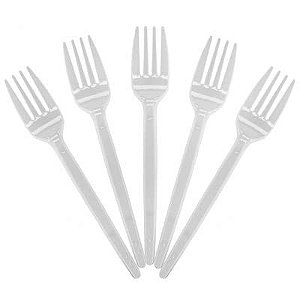 Garfo Descartável para Sobremesa Cristal - 50 Un