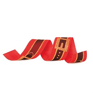 Fita de Natal Cinto de Noel Vermelho e Preto 6,3cm (Fita para Presente) - 3 Un