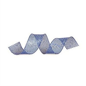 Fita Tela Azul Escuro 6,3 cm x 9,14 mts (Fitas Natalinas) - 3 Un