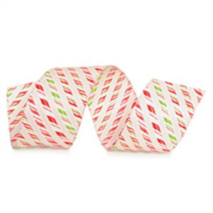 Fita Listras Vermelho e Verde 6,3 cm x 9,14 mts