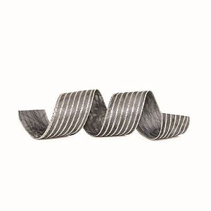 Fita Natalina Listras Glitter Prata c/ 3 unids 6,3 cm