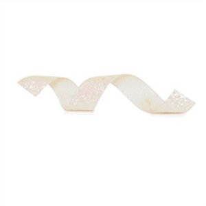 Fita de Natal Glitter Branco 1,7cm (Fita para Presente) - 1 Rolo