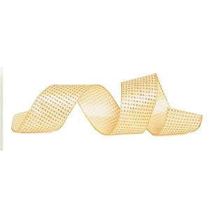 Fita Bolas Ouro 6,3 cm x 9,14 mts (Fitas Natalinas) - 3 Un