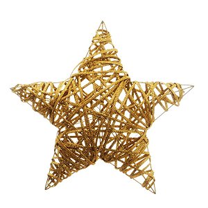 Estrela Rattan Ouro 40cm (Rattan) - 3 Un