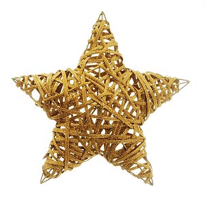 Estrela Rattan Ouro 30cm (Rattan) - 3 Un