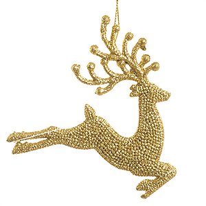 Enfeite Rena Ouro com Glitter (14x12cm) 02 Un