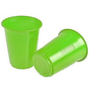 Copo Descartável Color 200ml Verde Claro - 50 Un