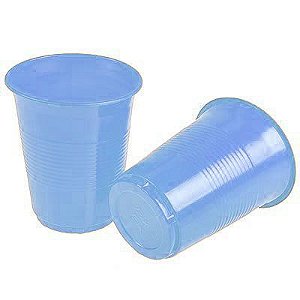 Copo Descartável Color 200ml Azul Claro - 50 Un