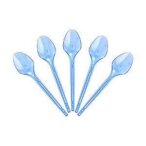 Colher Descartável para Sobremesa Azul - 50 Un