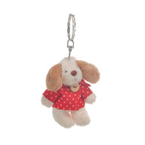 Chaveiro Cachorro Marfim e Vermelho (Patchwork Vermelho) - 6 Un