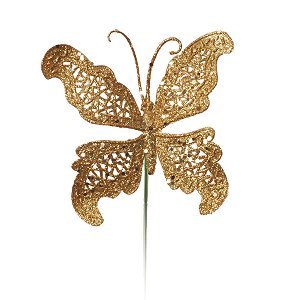 Pick Borboleta Ouro 27cm - 1 Un