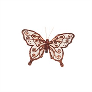 Clip Borboleta Dupla Bronze (Borboletas) - 6 Peças