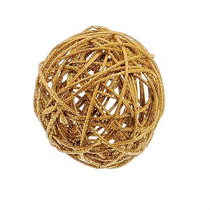 Bola de Natal Rattan Ouro 7,5cm
