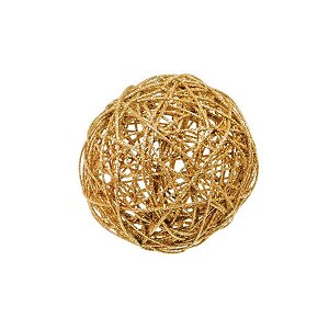 Bola de Natal Rattan Ouro 15cm (Rattan) - 1 Un
