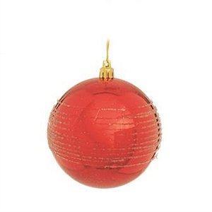 Bola com Pérola Vermelho 10 cm (Bolas) - 4 Peças