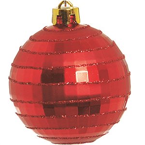 Bola com Quadriculados Vermelho 6 cm (Bolas) - 4 Peças