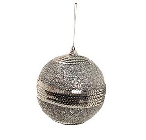 Bola com Lantejoula Prata 25 cm (Bolas)