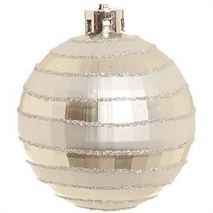 Bola com Quadriculados Prata 6 cm (Bolas) - 4 Peças