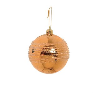 Bola com Pérola Ouro 8 cm (Bolas) - 6 Peças