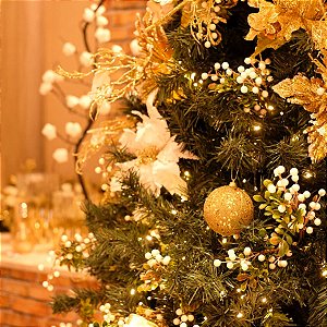 Bolas com Lantejoula Ouro 8 cm (Bolas) - 6 Peças