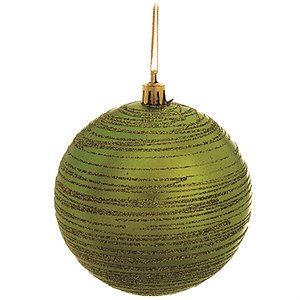Bola Fosca com Listras em Glitter Verde Claro 10 cm (Bolas) - 4 Peças