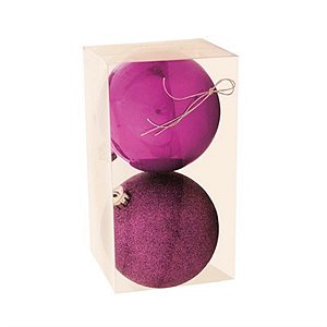 Bola de Natal Fosca Roxo 10cm - 2 Un