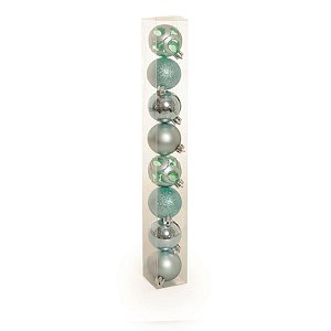 Bola de Natal Sortidas Azul 5cm - 8 Un