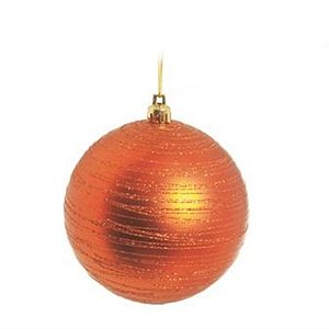 Bola com Glitter Cobre 10 cm (Bolas) - 4 Peças