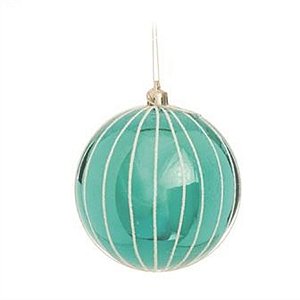 Bola com Listras Azul e Branca 10 cm (Bolas) - 4 Peças