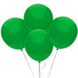 Balão Látex Tradicional Redondo 9" Liso Verde Bandeira - 50 Un